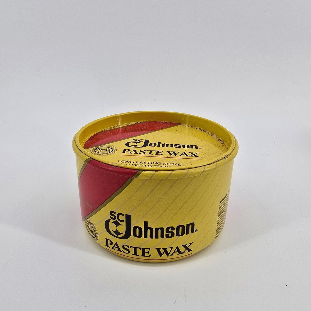 SC Johnson Paste Wax Original Formula 16 oz Yellow Tin Wood Metal Leather Polish